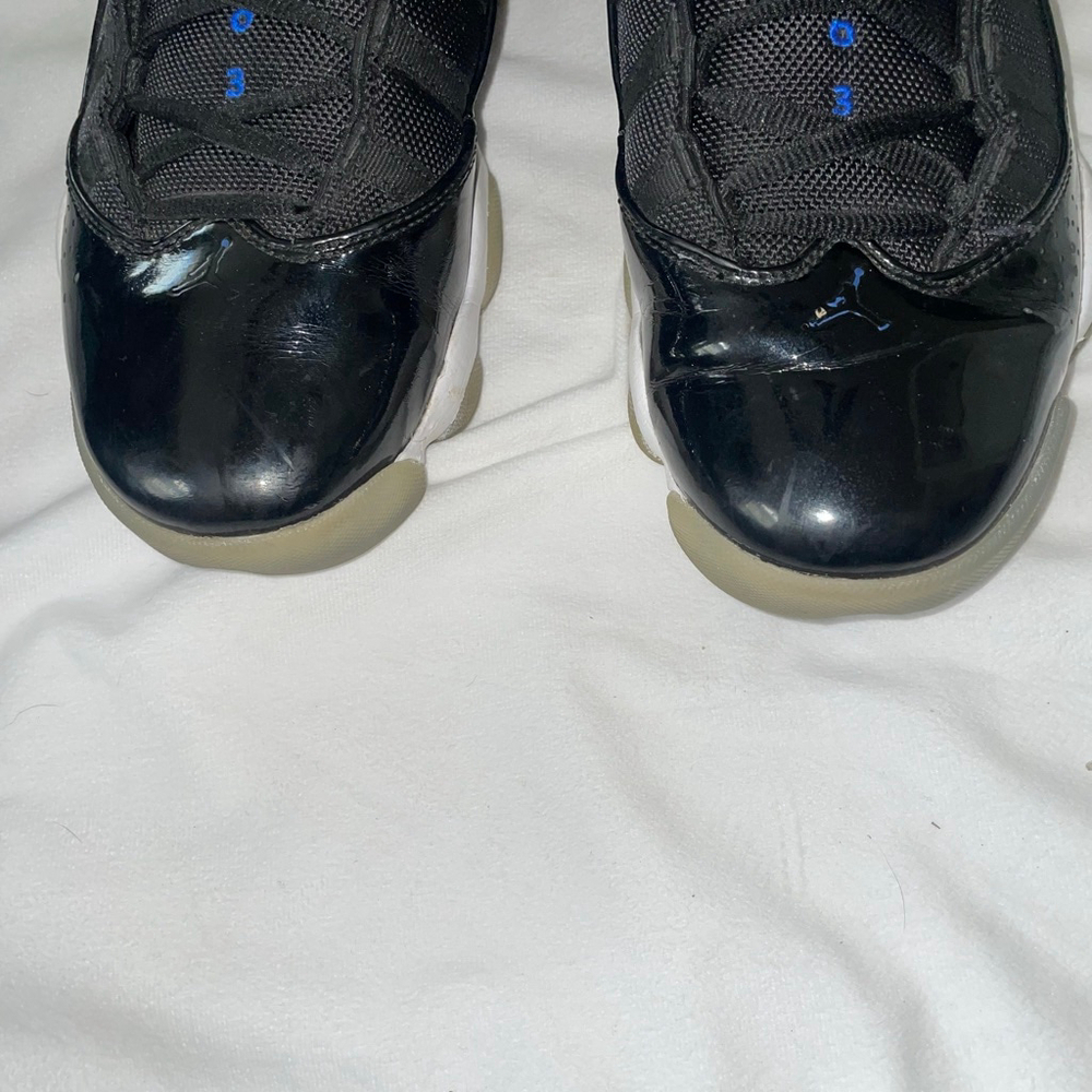 Men's Jordan 6 Rings 'Space Jam' Black Blue Shoes Size 8 Patent Leather - Picture 11 of 11